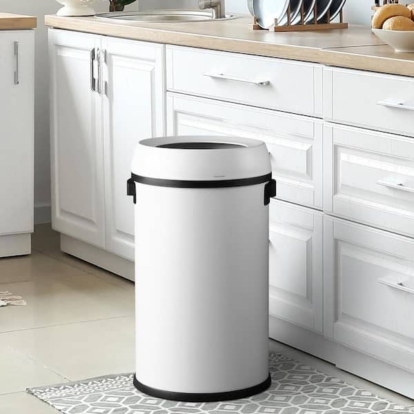 happimess Chuck Kitchen/Office 17.2 Gal. White Open-Top Trash Can