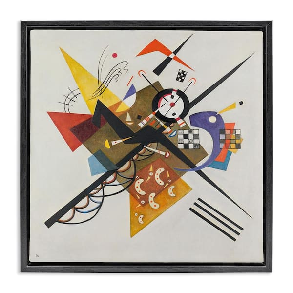 Kandinsky Painting on White by one1000paintings Black Floater Frame Abstract Graphic Art Print 25 in. x 25 in.