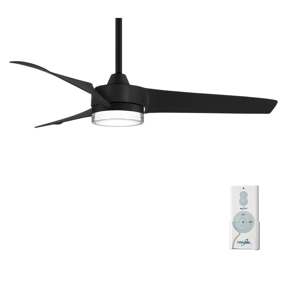 MINKAAIRE Veer 56 in. LED Indoor Black Ceiling Fan with Remote Control