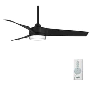 Veer 56 in. LED Indoor Black Ceiling Fan with Remote Control