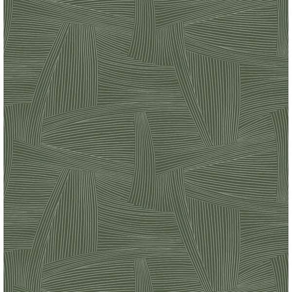 Reid Green Woven Geometric Non-Pasted Wallpaper