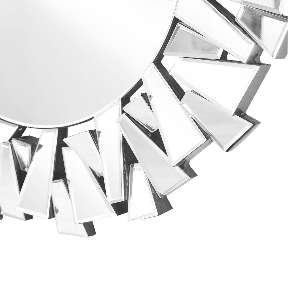 Elegant Sparkle 39.5" Glam Round Clear Glass Mirror