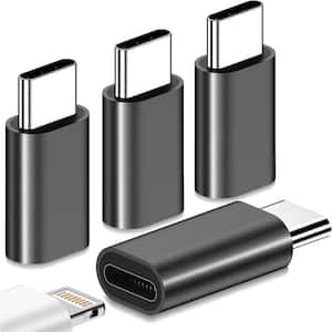 Lightning Adapter Female to USB C Male for IOS, Android Charging and Data Transfer, Type C Charger, Connector (4-Pack)