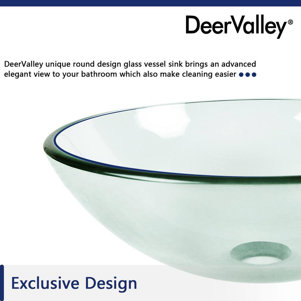 Crystal Clear Glass Circular Vessel Bathroom Sink