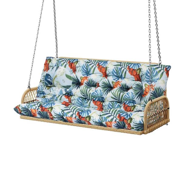 40 x 40 in 2-3 Seater Replacement Outdoor Swing Cushions with Back Support, Waterproof Bench Cushion Summer