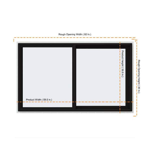 JELD-WEN 60 in. x 36 in. V-4500 Series Black Exterior/White