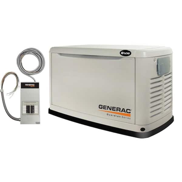 Generac 8,000-Watt Air Cooled Automatic Standby Generator with 50 Amp Pre-Wired 10-Circuit Transfer Switch