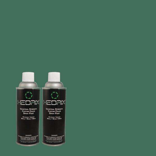 Hedrix 11 oz. Match of 5C6-3 Mayan Green Gloss Custom Spray Paint (2-Pack)