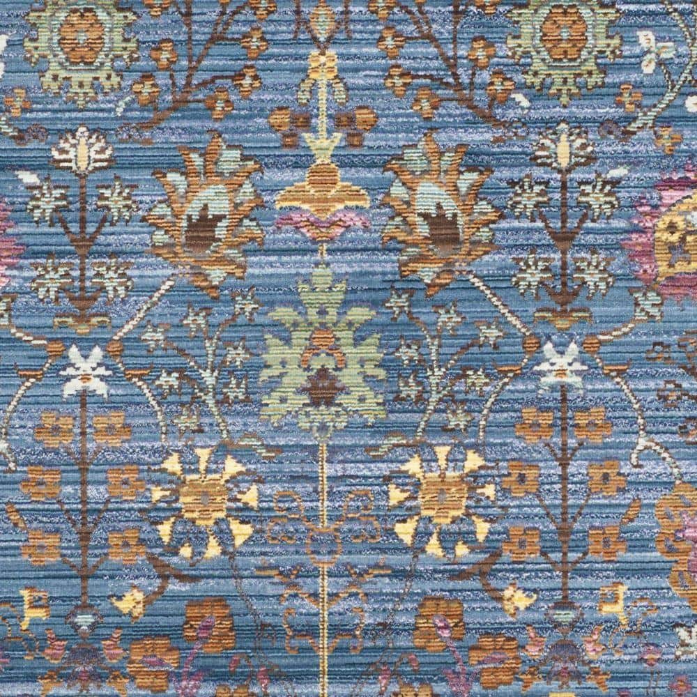 Valencia Blue & Multi Persian Motif 4' x 6' Synthetic Area Rug
