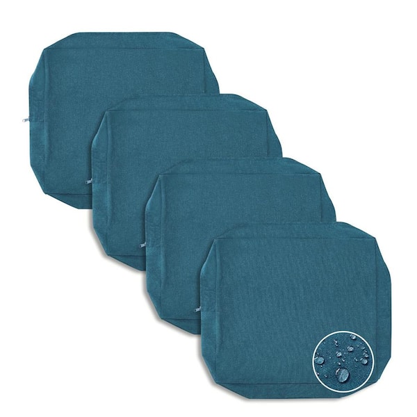 Angel Sar 24 in. Teal Outdoor Cushion Covers (4-Count)