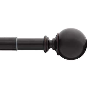 72 in. - 144 in. Telescoping 1 in. Single Curtain Rod Kit in Oil Rubbed Bronze with Ball Finial