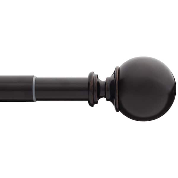 Home Decorators Collection 72 in. - 144 in. Telescoping 1 in. Single Curtain Rod Kit in Oil Rubbed Bronze with Ball Finial