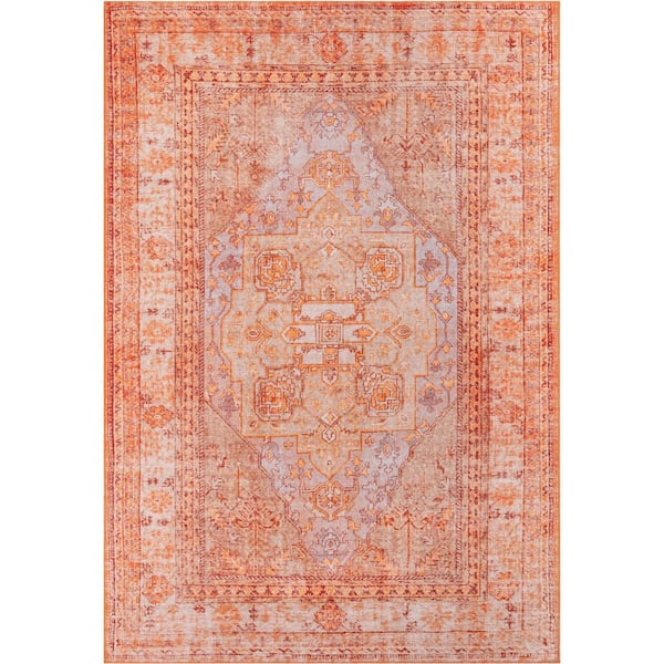 Well Woven Nile Gila Vintage Bohemian Medallion Botanical Border Rust 5 ...