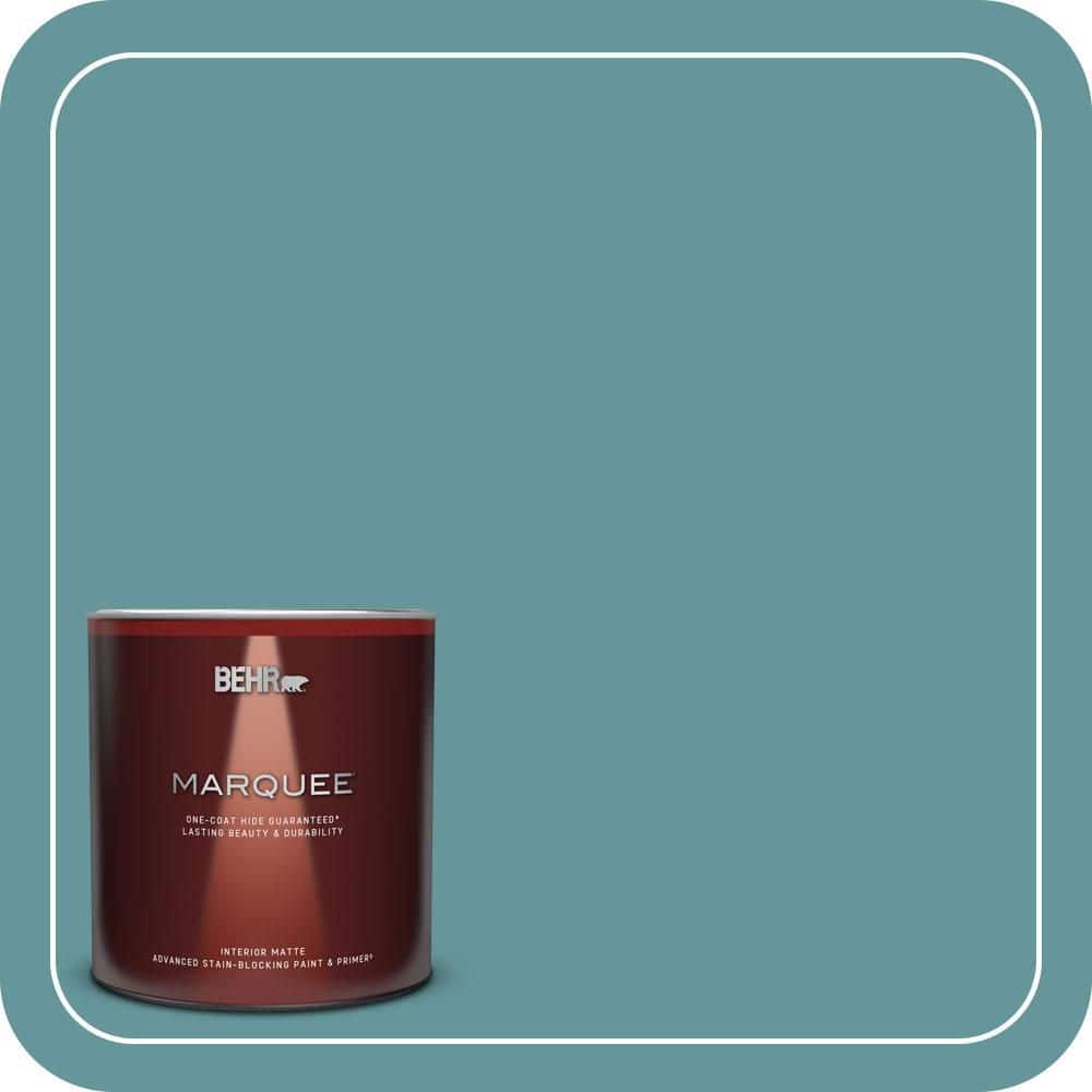 1 qt. #MQ6-33 Vintage Teal One-Coat Hide Matte Interior Paint & Primer product image for price tracking