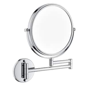 8 in. LED Wall Mount Two-Sided 1X/3X Magnifying Makeup Vanity Mirror in Chrome