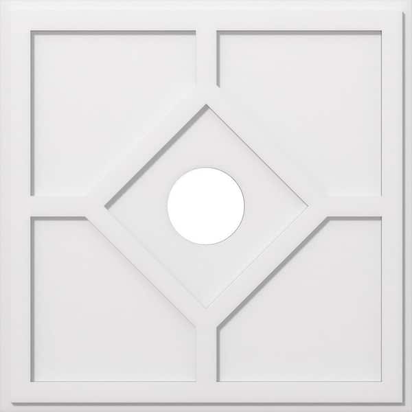 Ekena Millwork 1 in. P X 11 in. C X 32 in. OD X 6 in. ID Embry Architectural Grade PVC Contemporary Ceiling Medallion