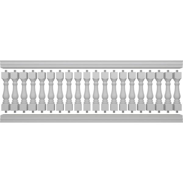 Ekena Millwork Fiberthane Bradford Balustrade 132 in. L x 38 in. H Fiberglass Railing Kit