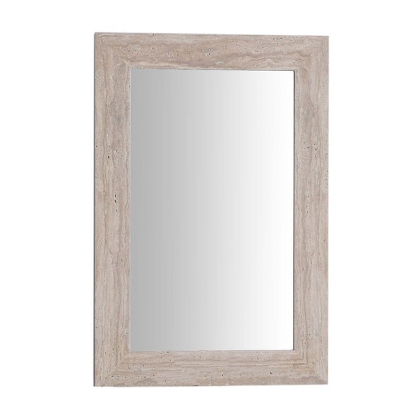 Tigard 24 in. W x 36 in. H Framed Rectangular Bathroom Vanity Mirror in Travertine