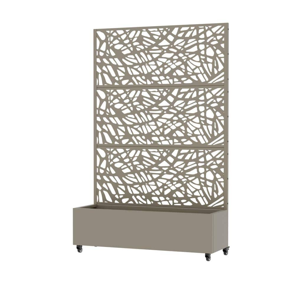 72 in. H x 47 in. W Olive Outdoor Galvanized Steel Privacy Screen Planter Box Trellis with Detachable Wheels price history on PriceWatchPro