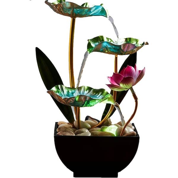 Small Tabletop Waterfall Fountain with Lights