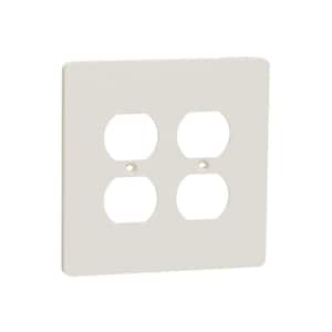 X Series 2-Gang Midsize Plus Duplex Outlet Wall Plate Matte Light Almond