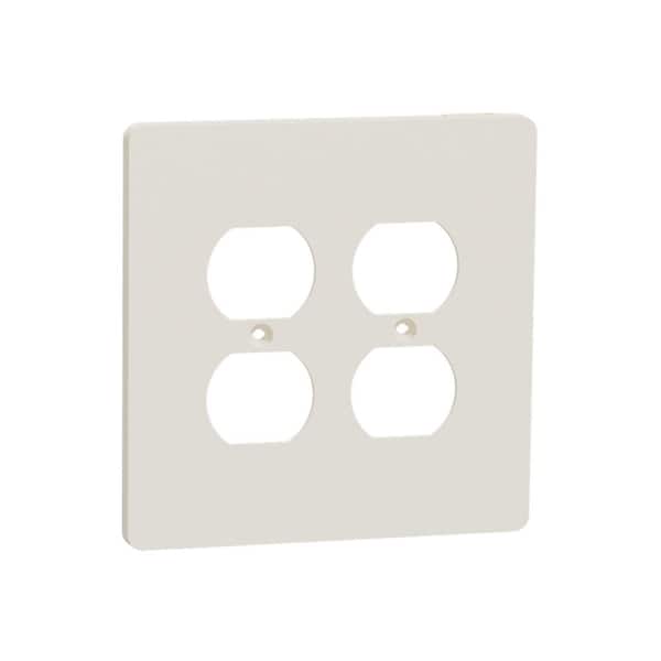 X Series 2-Gang Midsize Plus Duplex Outlet Wall Plate Matte Light Almond
