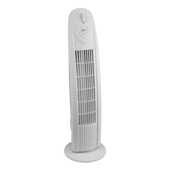 Comfort Zone 29 in. White Oscillating Tower Fan with Centrifugal Blades