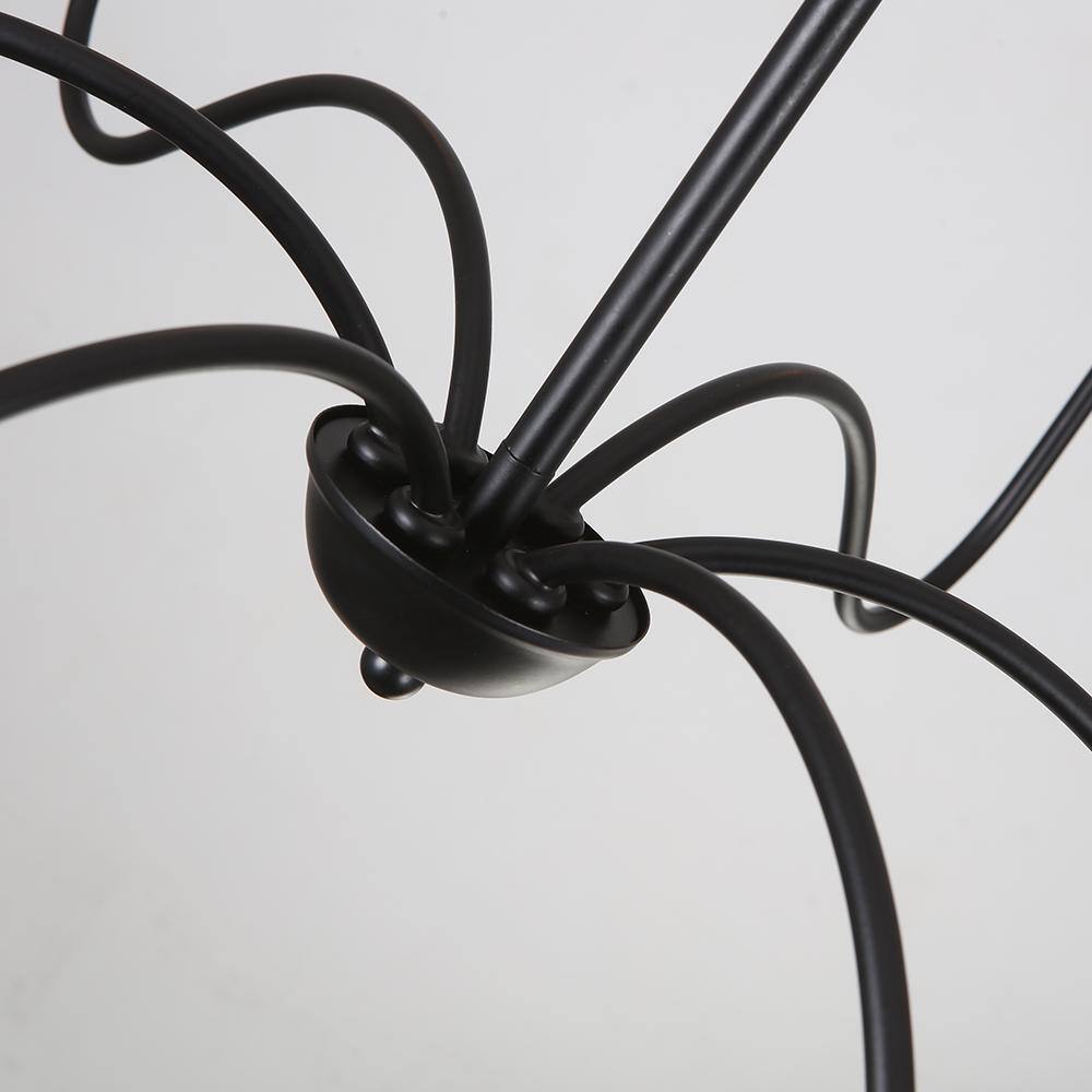 Black Iron 6-Light Adjustable Candle Chandelier