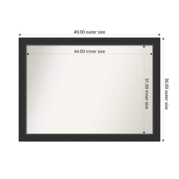 Amanti Art Corvino Black 49 in. x 36 in. Custom Non-Beveled Wood Framed Bathroom Vanity Wall Mirror