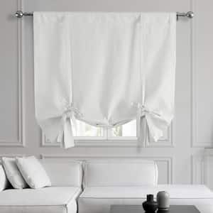 Prime White Dune Textured Solid Cotton 46 in. W x 63 in. L Room Darkening Rod Pocket Tie-Up Window Shade (1 Panel)