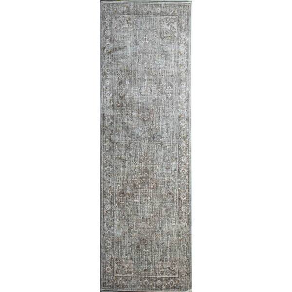 BASHIAN Legacy Sage 3 ft. x 10 ft. (2 ft. 6 in. x 10 ft. ) Geometric Transitional Runner Rug