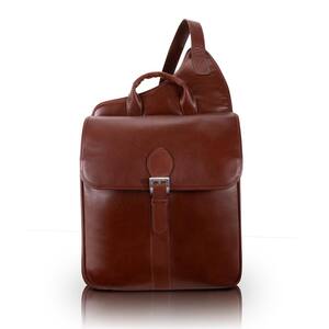 SABOTINO, Oil Pull-Up Leather, 14" Leather Vertical Messenger Bag, Cognac (25414)