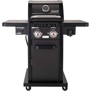 Revolution 2-Burner Gas BBQ Grill in Black with 440 sq. in. Total Cooking Surface, 2-Side Shelves, Flare-Free Grates