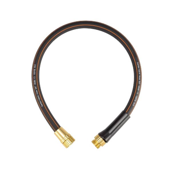 Leader Hose 5 ft. x 5/8 Heavy-Duty Rubber Garden Hose No Kink LeakProof Water Hose with Male to Female Fit 600 Burst PSI