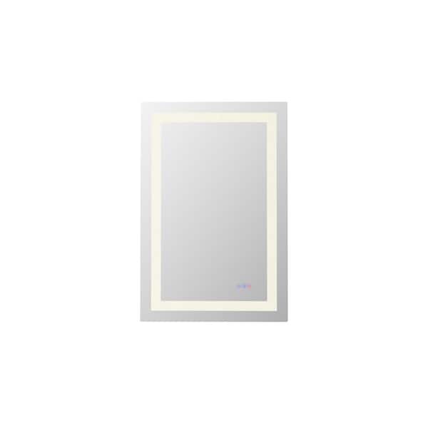Unbranded Timeless Home 36 in. W x 24 in. H Rectangular LED Frameless Mirror