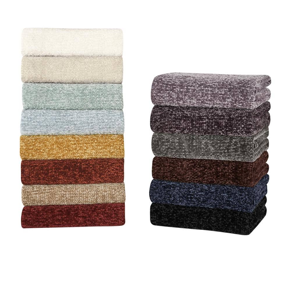 Lavender Knitted Chenille Queen Throw Blanket