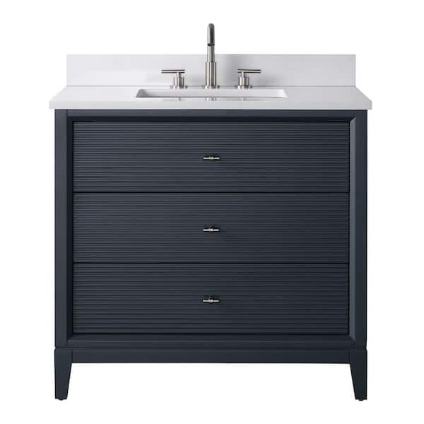 しばマーブル36 Vanity Art 36 in. W Single Sink Freestanding Vintage Spruce Blue