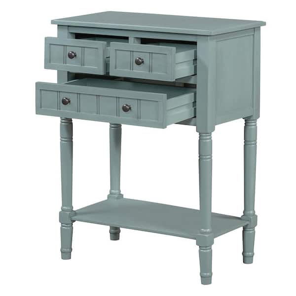 23.7 in. W x 13 in. D x 31.4 in. H Light Blue Linen Cabinet