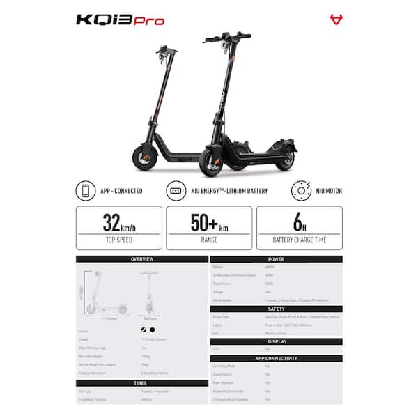 Niu UL Certified 350W Electric Scooter KQi3 Pro Rose Gold, Up to