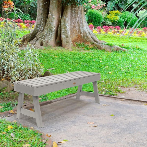 Highwood Weatherly 4 ft 2-Person Harbor Gray Recycled Plastic Outdoor Picnic Bench