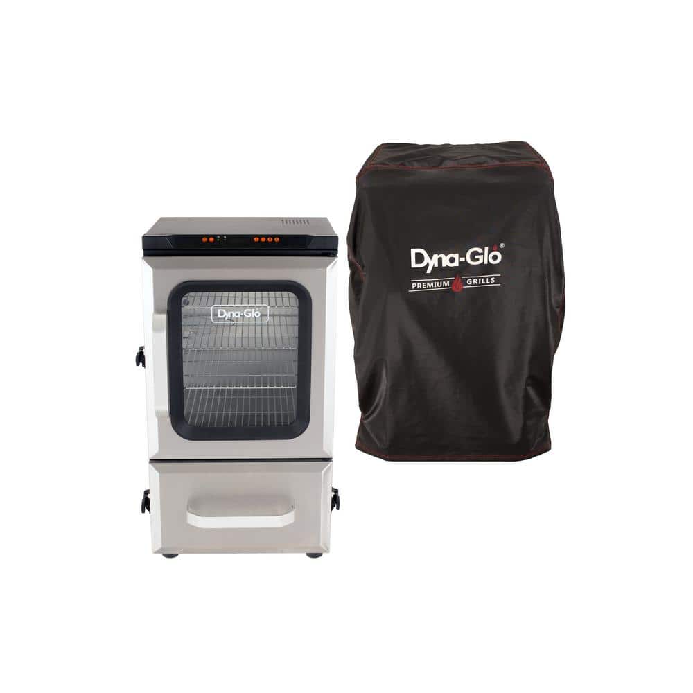 Dyna-Glo 30 in. Digital Electric Smoker in Stainless Steel with Premium Vertical Smoker Cover