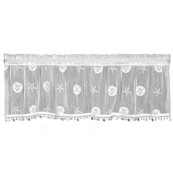 Heritage Lace Sand Dollar 15 in. L Polyester Valance in White