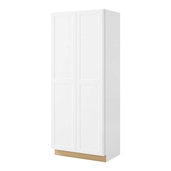 Avondale 36 in. W x 90 in. H x 24 in. D Ready To Assemble Plywood Shaker Wide Pantry Cabinet in Alpine White