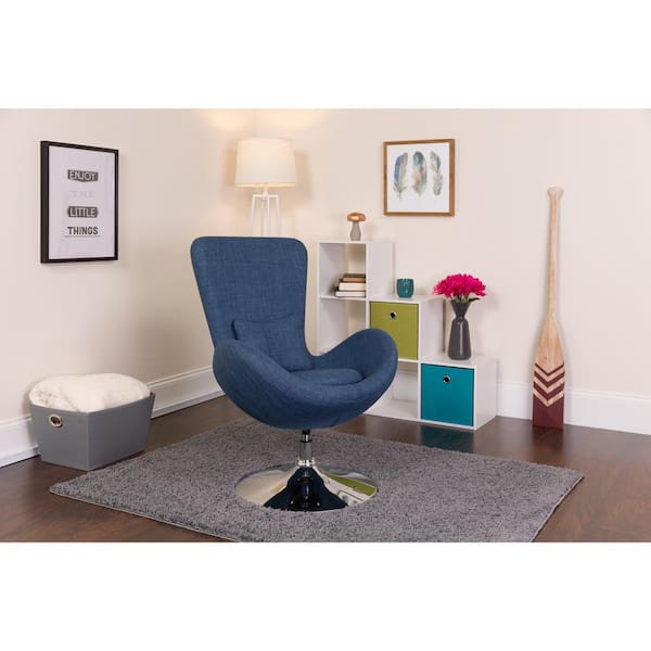 Blue Fabric Egg Series Reception-Lounge-Side Chair
