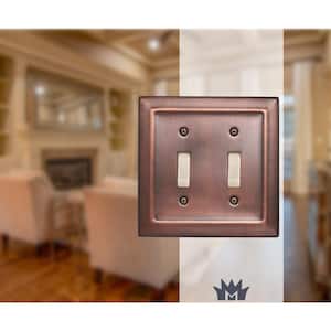 Architectural 2-Gang 2-Toggle Wall Plate (Antique Copper Finish)