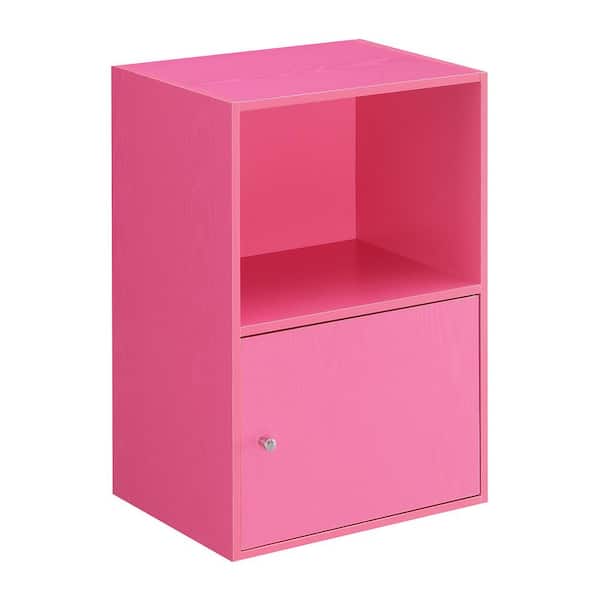 Convenience Concepts Xtra Storage Pink 1 Door Cabinet with Shelf