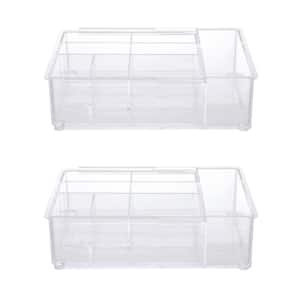 Storage Made Simple Expandable Drawer Organizer Tray, 8 Compartments in Clear (Set of 2)