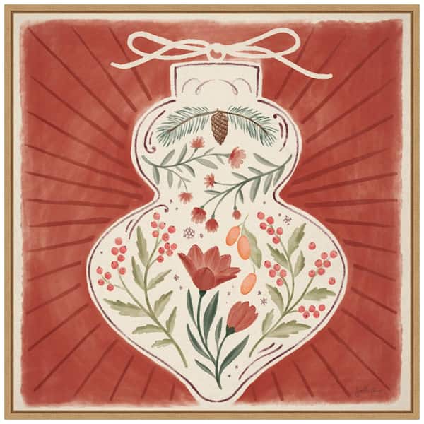 Amanti Art 22 in. Winter Blooms VII Christmas Holiday Framed Canvas Box Wall Art