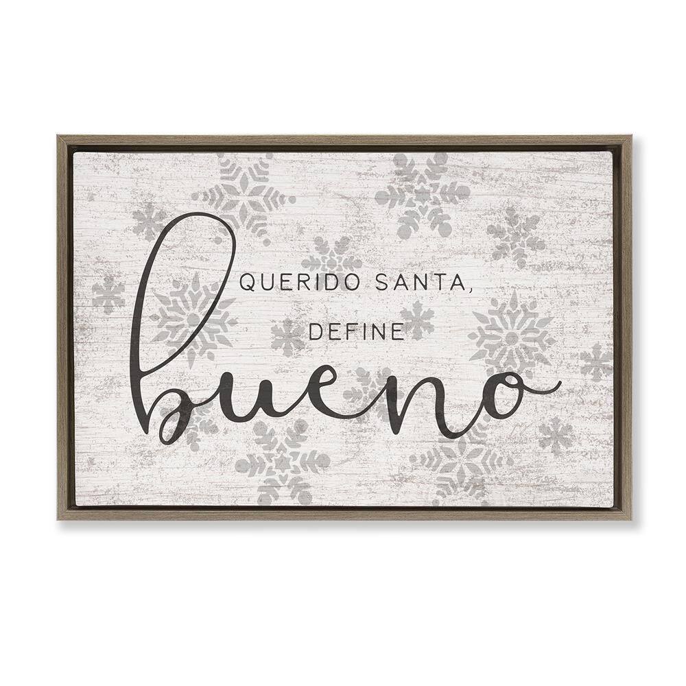 Dear Santa Define Good by Lil' Rue Brown Floater Frame Abstract Graphic Art Print 21 in. x 31 in. price history on PriceWatchPro