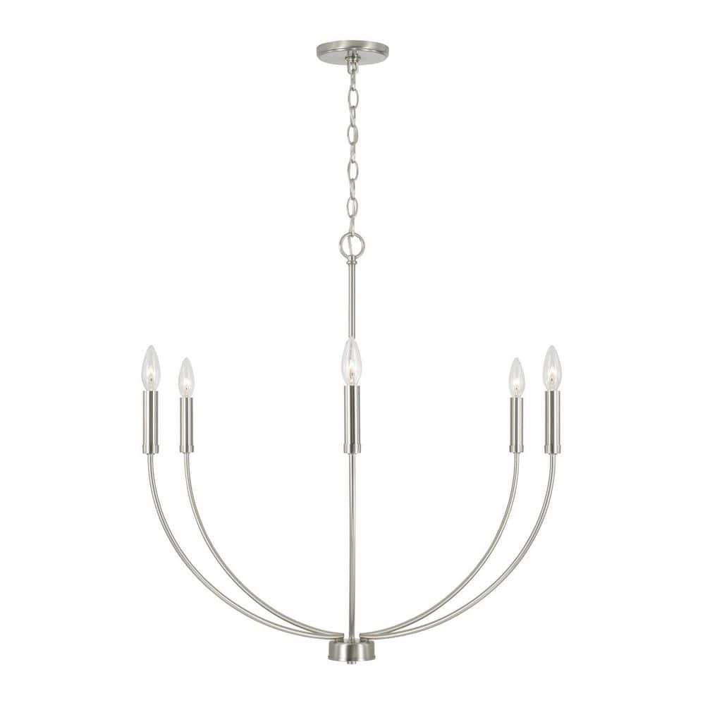 Brushed Nickel 6-Light Candle Style Chandelier